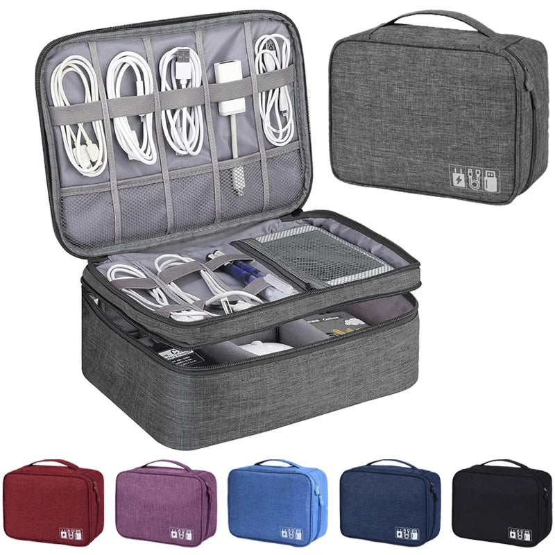 Portable Waterproof Travel Cable Organizer Bag For Electronics Storage Needs