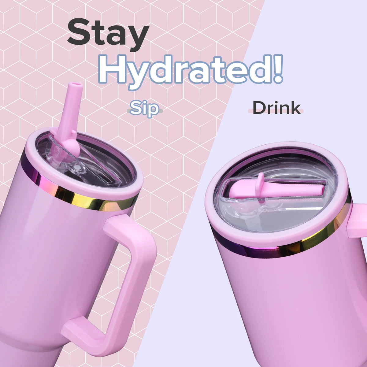 Fastsub Stainless Tumbler With Handle For Hot Or Cold Drinks