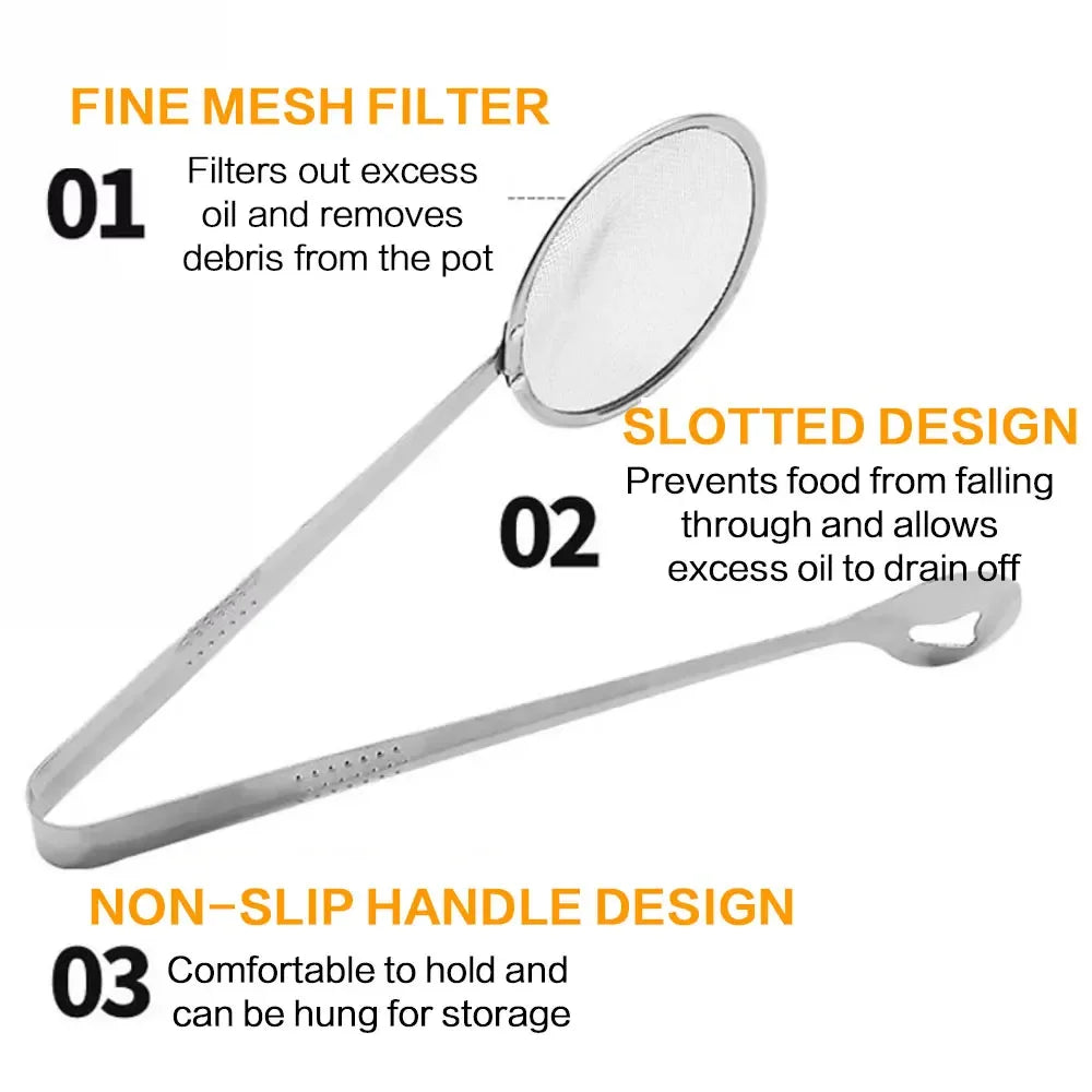 STONEGO Stainless Steel Fine Mesh Colander Strainer With Clip