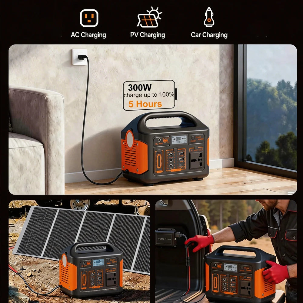 GaiaRay Portable Power Station With LiFePO4 Battery Solar Generator