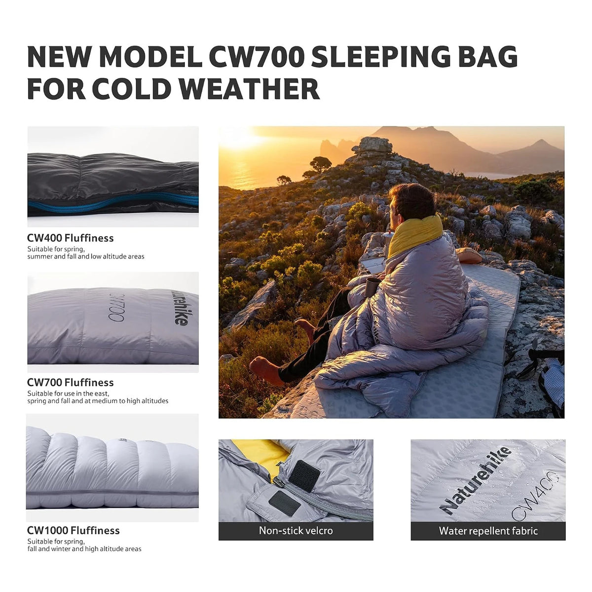 Naturehike Ultralight Duck Down Four Season Sleeping Bag for Camping