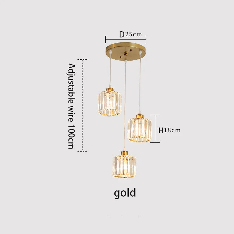 VETRULUS Modern K9 Crystal Ceiling Chandelier Pendant Light